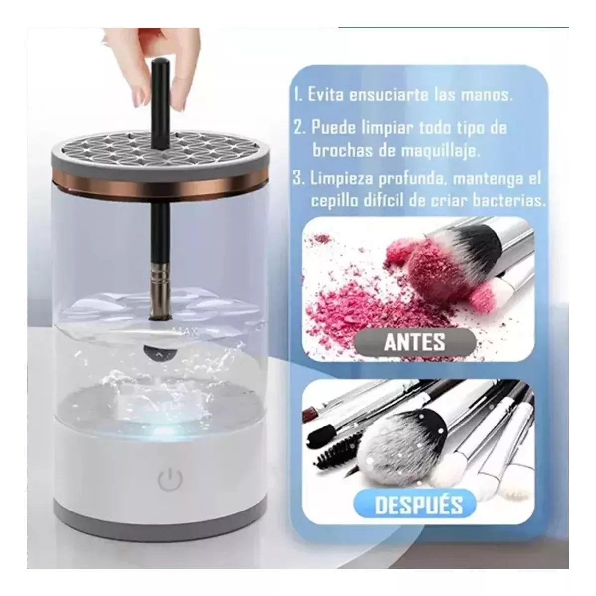 Limpiador Electrico Brochas Maquillaje